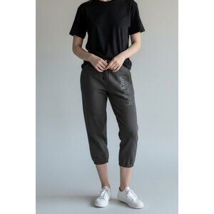 Calvin Klein Performance Womens M Gray Jogger Pants With Drawstring Waist & Logo